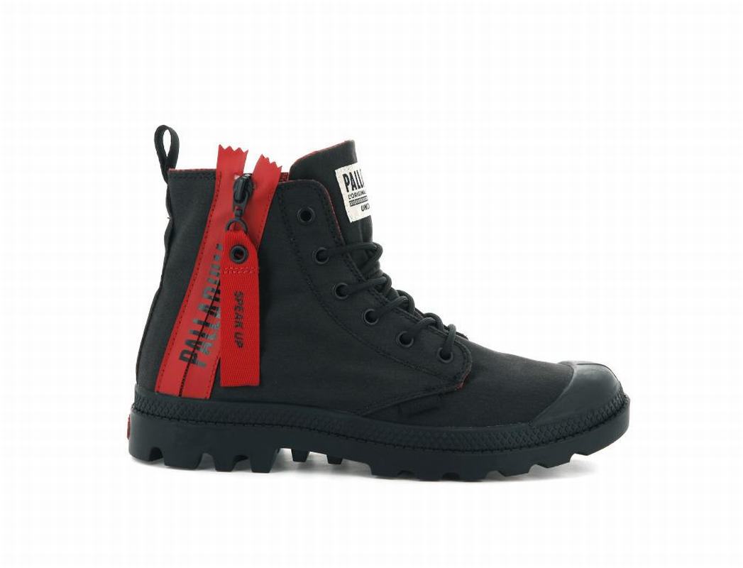 Palladium Pampa Unzipped Mens Boots Black Australia [YXHSMJ-853]